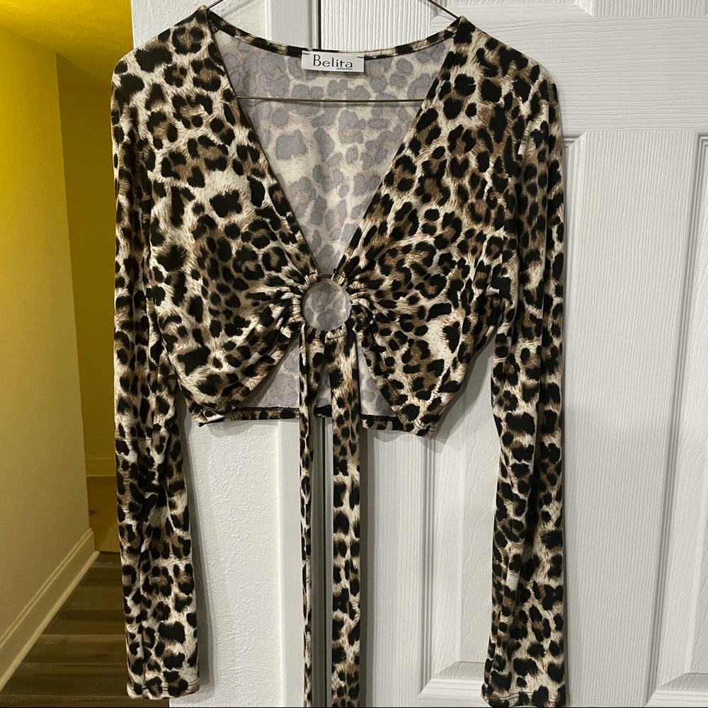 Women L cropped o-ring top